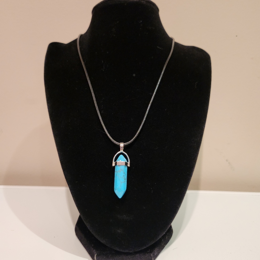 Hexagonal crystal bullet Necklace